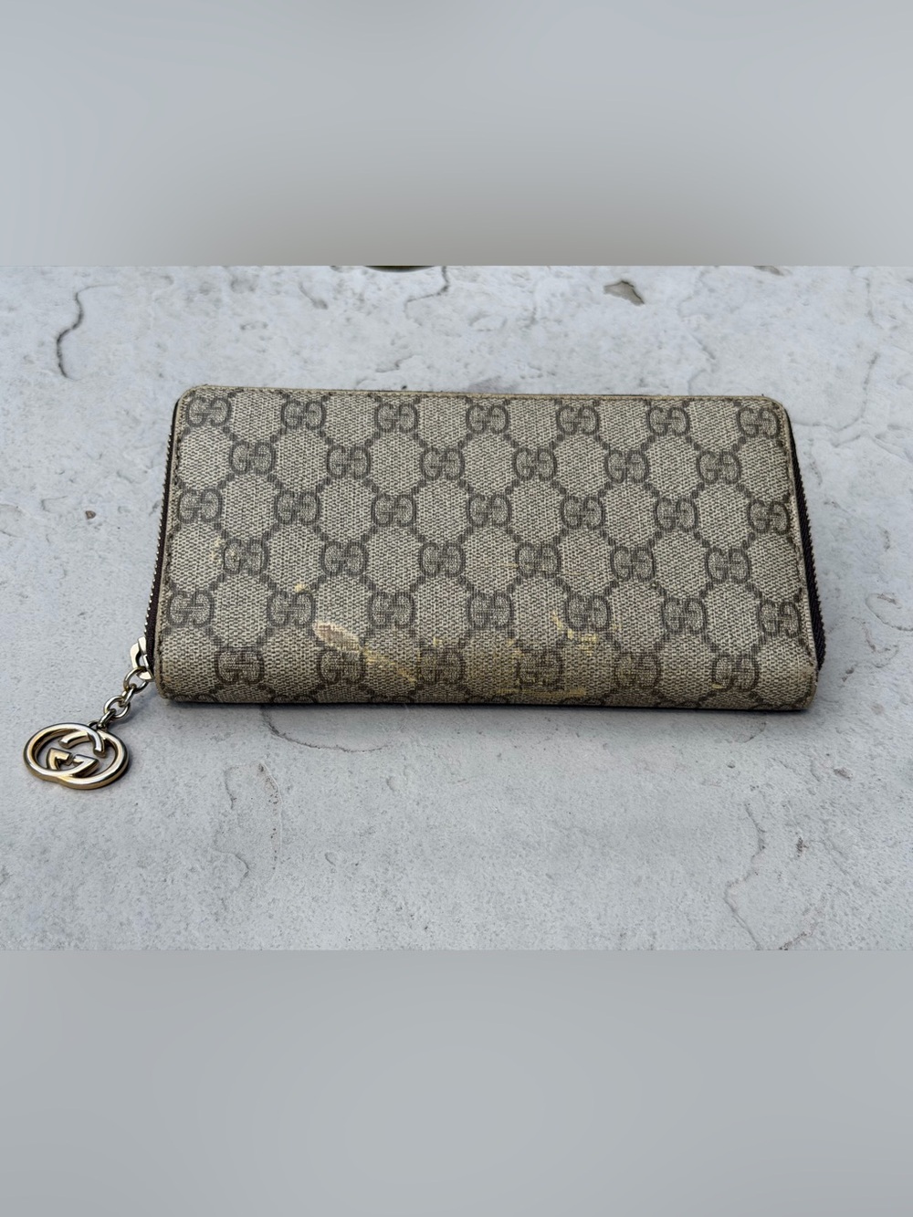Gucci Beige GG Supreme Canvas Continental Wallet - Picture 2 of 8